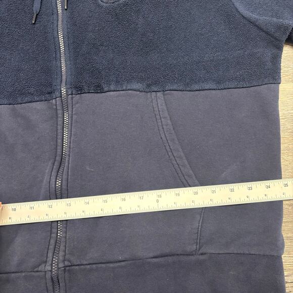 Nike Sportswear Velour Navy Blue Mens XL Swoosh Zip Up Jacket Fleece Hoodie - Picture 9 of 10